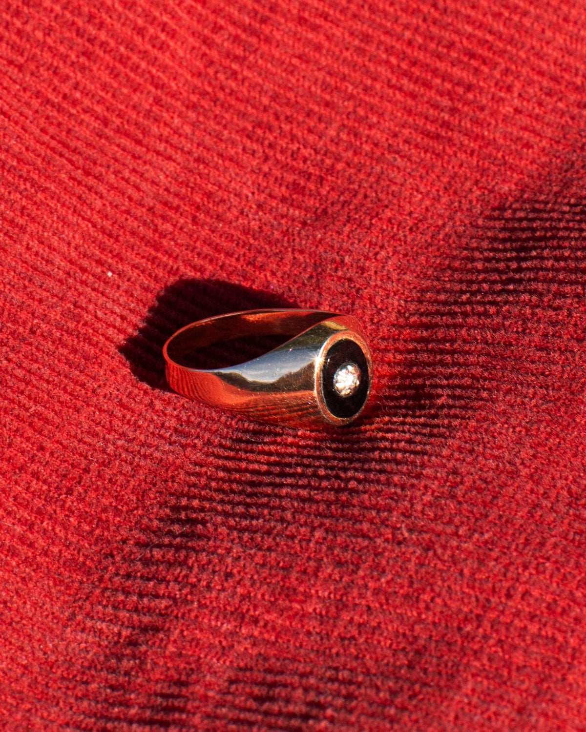 Chevalière Onyx et Diamant