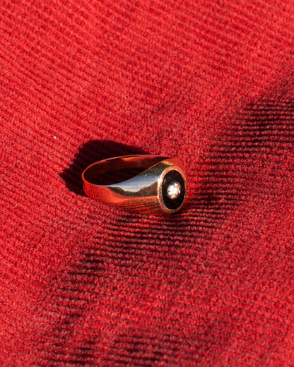 Chevalière Onyx et Diamant