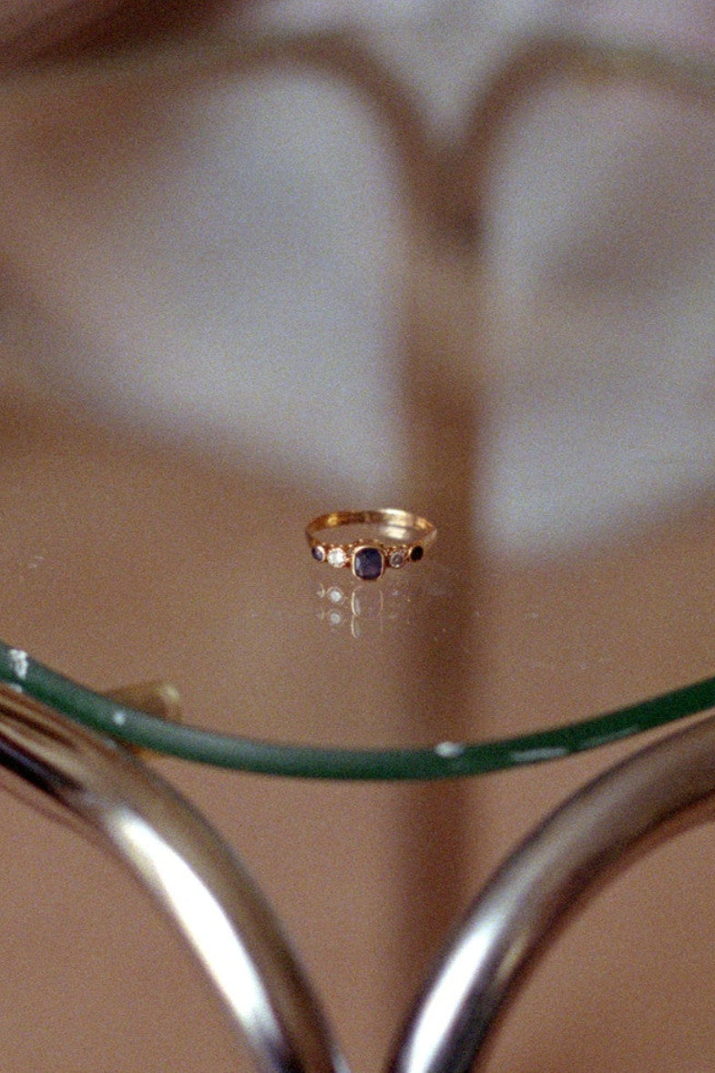 Bague Pierres Bleues et Diamants