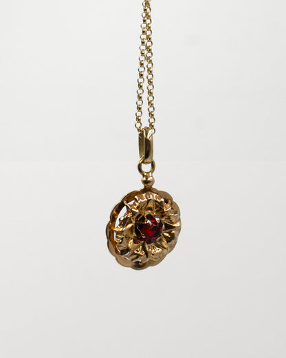 Médaillon pierre rouge